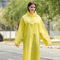 Плащ пальто дождя ЕВА многоразовой моды прозрачный изготовленный на заказ пластиковый водоустойчивый желтый